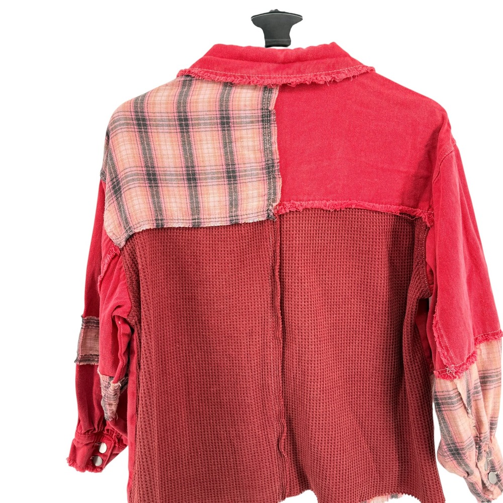 Pol Patchwork Shacket Womens Small Pre-Owned Jack… - image 8